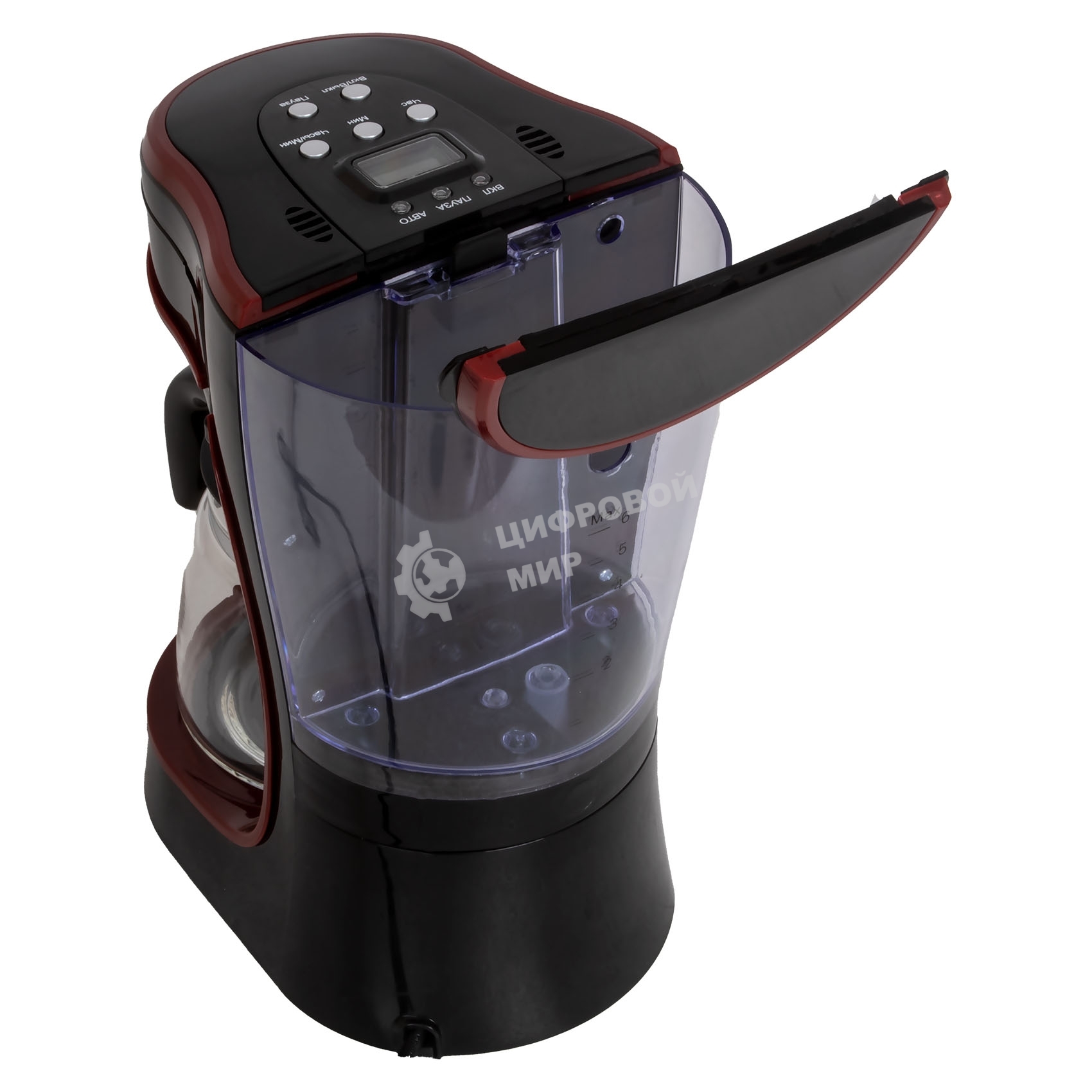 Кофеварка капельная SUPRA CMS-0655 черный/красный, исп. кофе - молотый, 720 мл, 750 Вт.