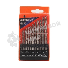 Набор сверл по металлу PATRIOT, HSS, 13 шт: 1,5-6,5 мм, в пластиковом боксе