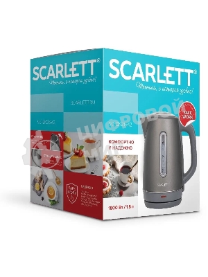 Чайник электрический Scarlett SC-EK21S42 1.8 л, 1800 Вт, графит корпус: пластик