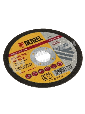 Круг отрезной по металлу Denzel WA60TBF 115х1.0х22.2мм 73752