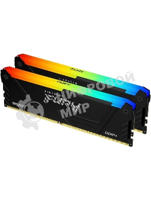 Оперативная память Kingston Fury Beast, DDR4, 64Gb (2x32Gb), 3600MHz, CL18, DIMM, с радиаторами, RGB, черный