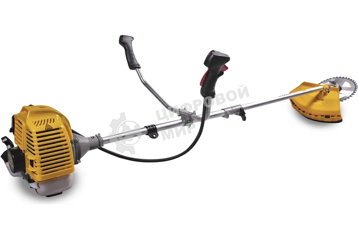 Триммер бензиновый Champion T433-2 переносной 2х тактный двигатель, 43 см³, 1.7 л.с. ширина скашивания: 40 см в комплекте: леска (3 мм), нож, плечевой ремень вес: 8.3 кг бак на 0.95 л прямая штанга уровень шума 102 дБ