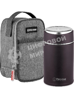 Термос для еды Rondell Tierno RDS-1661 0.7 л. бордовый с чехлом картонная коробка
