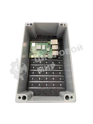 Корпус ACD XG387 Metal case IP65, 200x120x80мм, металлический, 3 отверстия (28 + 28 + 23мм) с резиновыми заглушками, серебристый, совместим с Raspberry Pi 3B, 3B+, 4, Orange Pi