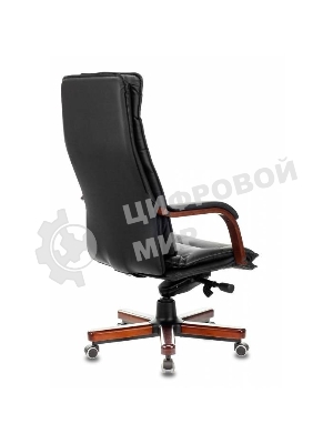 Кресло Бюрократ T-9927WALNUT/BLACK черный, кожа