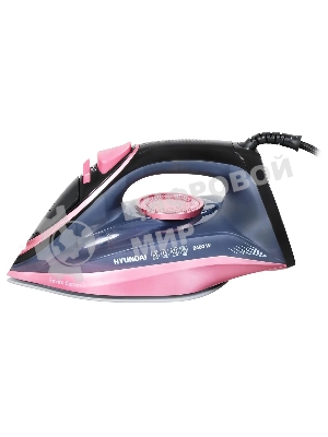 Утюг Hyundai H-SI01623 черный/розовый, 2400 Вт, 20 г/мин, 160 г/мин, 250 мл