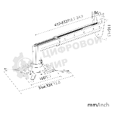 Кронштейн для проектора Cactus CS-VM-PR05BL-AL серебристый макс.10кг настенный и потолочный поворот и наклон