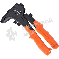 Заклепочник PATRIOT RP 200, услиленный литой корпус, Cr-Mo 3x-сегментный цанговый зажим, компактный, подпружинен.рукоятки, набор заклепок (по 15шт х 2,4-3,2-4,0-4,8 мм)