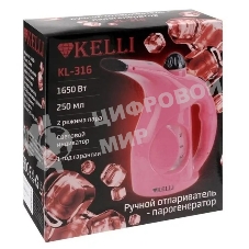 Отпариватель Kelli КL-316 розовый, 1650 Вт, 20 г/мин, 250 мл