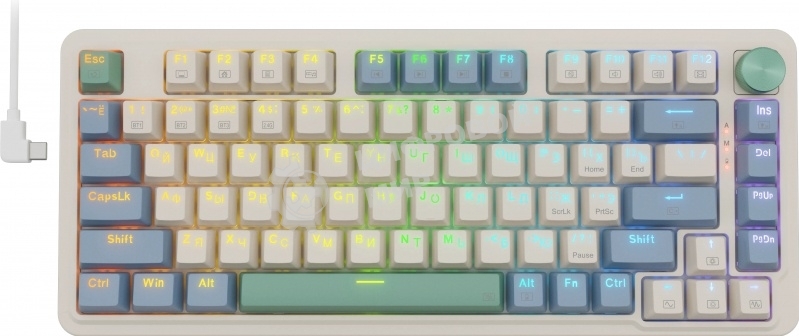 Клавиатура Redragon Ucal Pro гибридная, USB Type-A, Bluetooth, радиоканал, бежевый