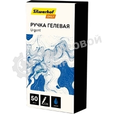 Ручка гелевая Silwerhof Daily Urgent, d=0.7мм, синие чернила, сменный стержень, линия 0.5мм, резиновая манжета