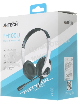 Гарнитура A4Tech Fstyler FH100U белый/черный, проводная