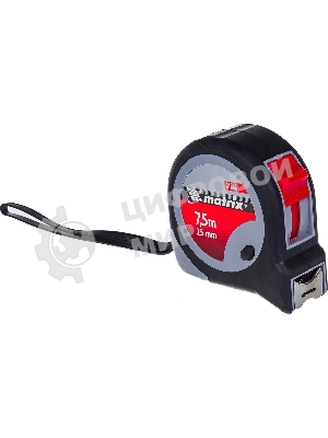 Рулетка Matrix Continuous fixation, 7,5 м х 25 мм, обрезиненный корпус, плавная фиксация