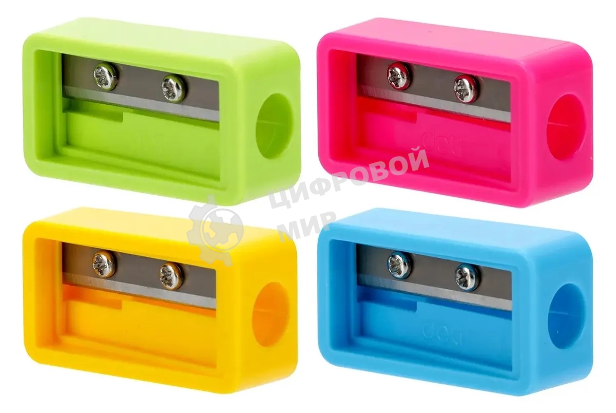 Точилка для карандашей ручная Deli EH556, 1 отверстие, пластик, ассорти