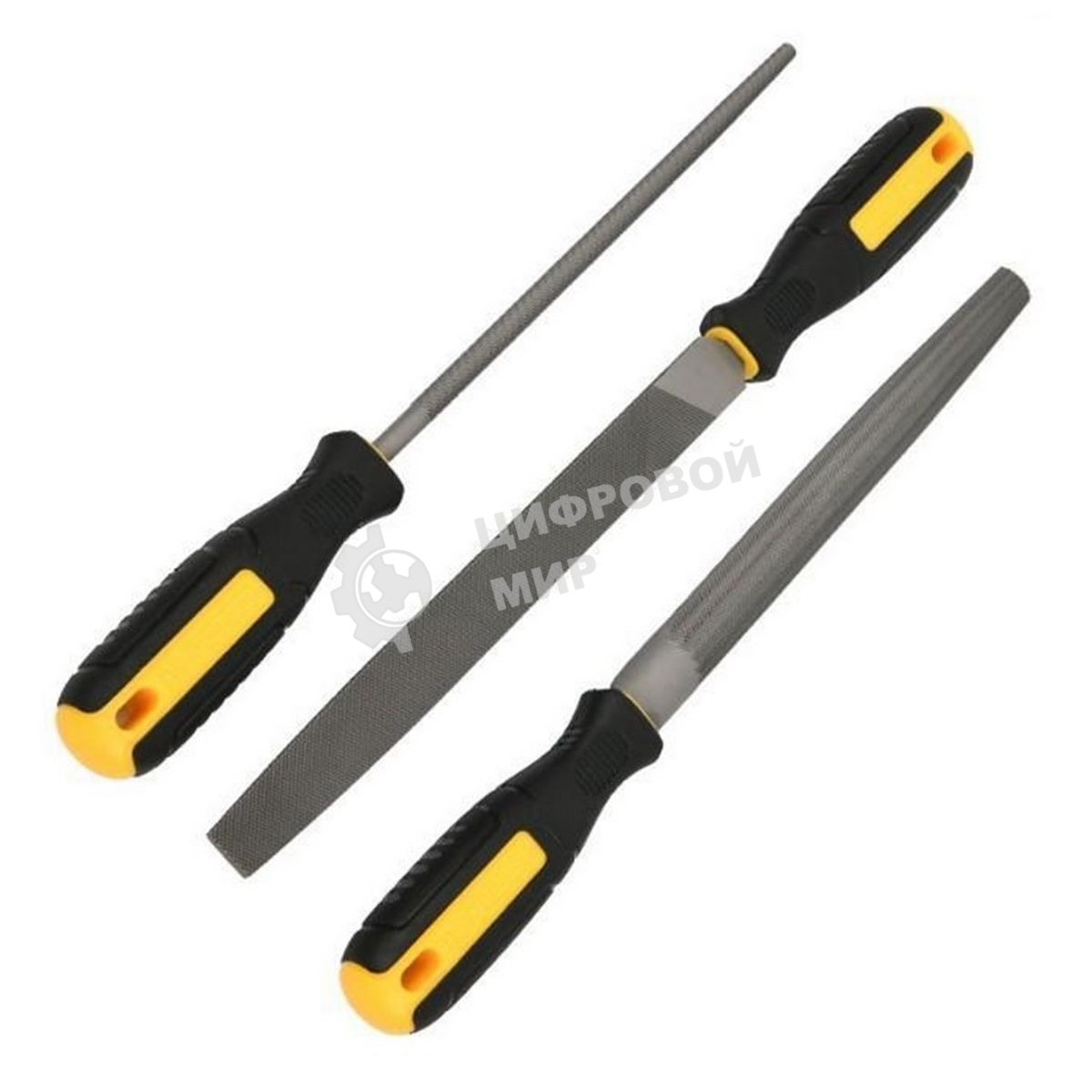 Набор напильников 3шт №2 Deli DL351083 инструментальная сталь T12, обрезиненная пластиковая рукоятка