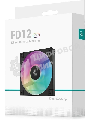 Вентилятор для корпуса DEEPCOOL FD12 черный, 120 мм, 2050 об/мин, 26.9 дБ, 4 pin