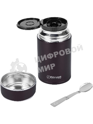 Термос для еды Rondell Tierno RDS-1661 0.7 л. бордовый с чехлом картонная коробка