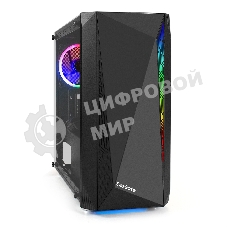Компьютерный корпус Minitower ExeGate Mistery R2-NPX450 (mATX, БП 450NPX с вент. 12 см, 2*USB+1*USB 3.0, аудио, черный, 1 вент. 12см с RGb подсветкой и полоса на передней панели, боковая панель - закаленное стекло)