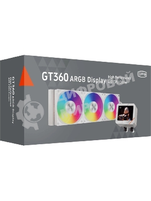 Система охлаждения PCCooler GT360 ARGb Display WH (310W, 360мм, LED temp., белый, ARGb/Fans: 3x120мм, 99CFM, 41.5dBA, 3000RPM/Pump 15dBA, 2600RPM, Rad thickness 27мм/S: 1851, 1700, 1200, 115X, AM5, AM4)