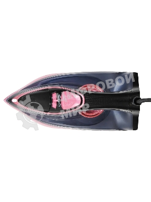 Утюг Hyundai H-SI01623 черный/розовый, 2400 Вт, 20 г/мин, 160 г/мин, 250 мл