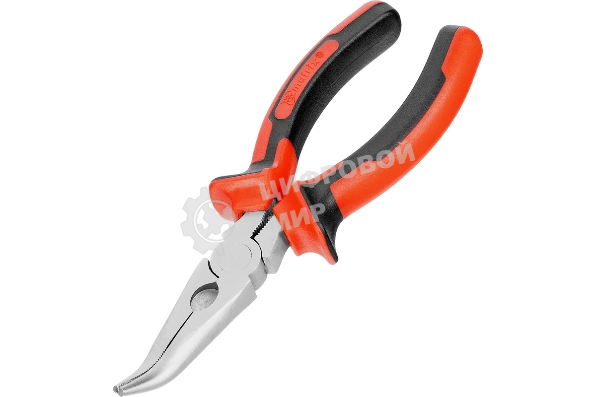 Длинногубцы Matrix 17420 NICKEL 160 мм, изогнутые никелированные, двухкомпонентные рукоятки