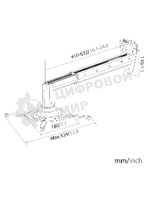 Кронштейн для проектора Cactus CS-VM-PR05BL-BK черный макс.10кг настенный и потолочный поворот и наклон