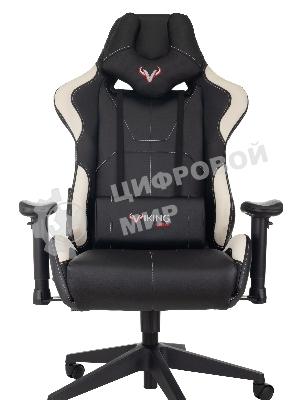 Кресло Бюрократ VIKING 5 AERO WHITE черный/белый, экокожа, 120 кг, механизм качания