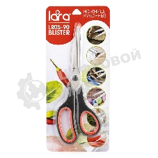 Ножницы LARA LR05-90 BLISTER 21,5 см, прорезиненные ручки, сверхострая заточка, нержавеющая сталь 2CR14
