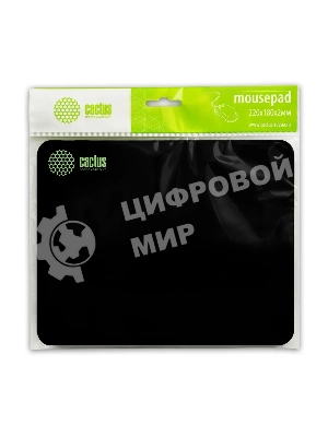 Коврик для мыши Cactus черный 220x180x2мм (CS-MPC-P01XS)