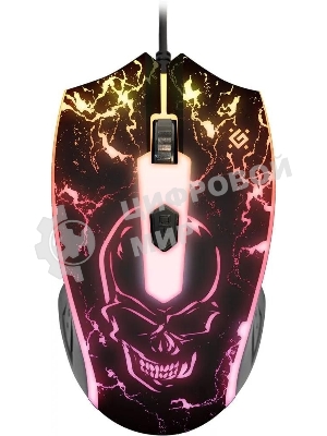 Мышь проводная Defender Overmatch GM-069 черный, 2400 dpi, USB, кнопки - 4