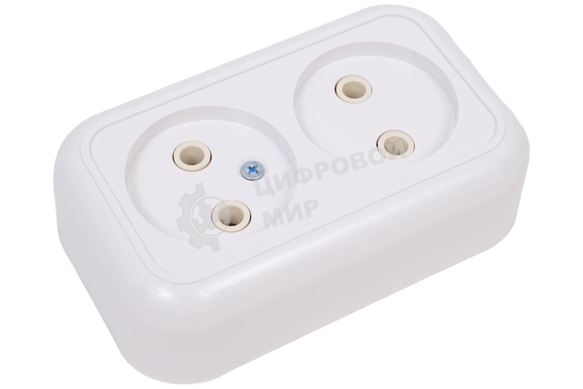 Розетка 2-м Кунцево ОП Валентина 10А IP20 РА10-382 бел. 5416