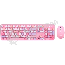 Комплект клавиатура+мышь AULA AC306 беспроводной, USB, 1600 DPI, розовый