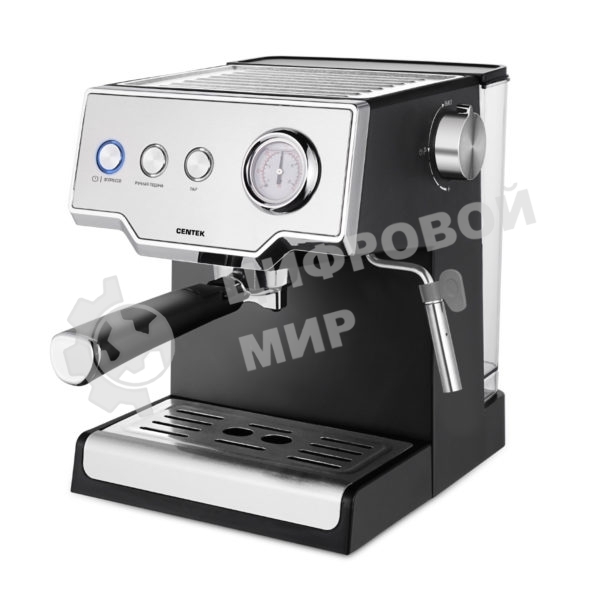 Кофеварка рожковая Centek CT-1167 черный/серебристый, исп. кофе - молотый, 1.6 л, 850 Вт, 20 бар