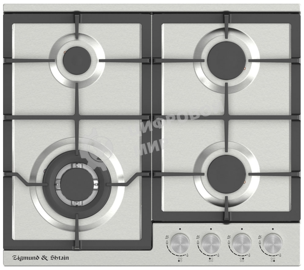 Газовая варочная панель Zigmund & Shtain G 14.6 S независимая, нержавеющая сталь