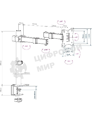 Кронштейн для мониторов Arm Media LCD-T03 черный 15