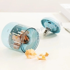 Точилка для карандашей электрическая Deli EH508-BL, 1 отверстие, пластик, синий (батарея)