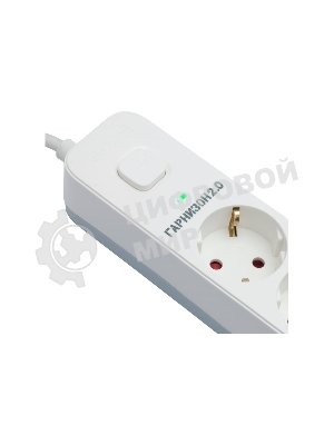 Сетевой фильтр Гарнизон 2.0 Мультипорт EPS-4-U3-W-2, 4 р, 10А, 3xUSB, 2 м, ур.защиты 2+, белый, пакет