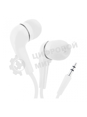 Проводные наушники Smartbuy A4 белый, внутриканальные, Jack 3.5 мм, микрофон на проводе
