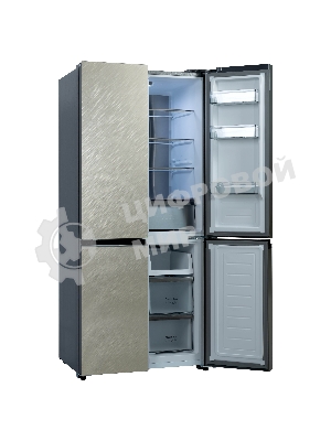 Холодильник Бирюса CD 496 TGG текстурированное бежевое стекло трехкамерный 334/162л морозилка снизу, No Frost, Side by Side