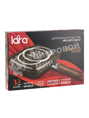 Сковорода-гриль Lara LR02-221 30 см, с крышкой, антипригарное покрытие