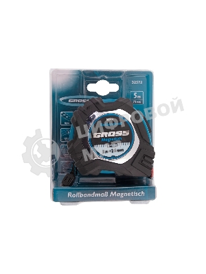 Рулетка Gross 32572 Magnetisch, 5 м х 25 мм обрезиненный корпус, автоматическая фиксация