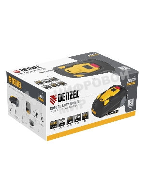 Робот-газонокосилка Denzel Grass Master 1000, ультразвуковой датчик, 3 Ач, LCD дисплей, Wi-Fi