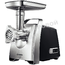 Мясорубка электрическая Bosch MFW68660 черный, 2200 Вт, 4.3 кг/мин, реверс, защита от перегрузки, металлический лоток, насадки - 10