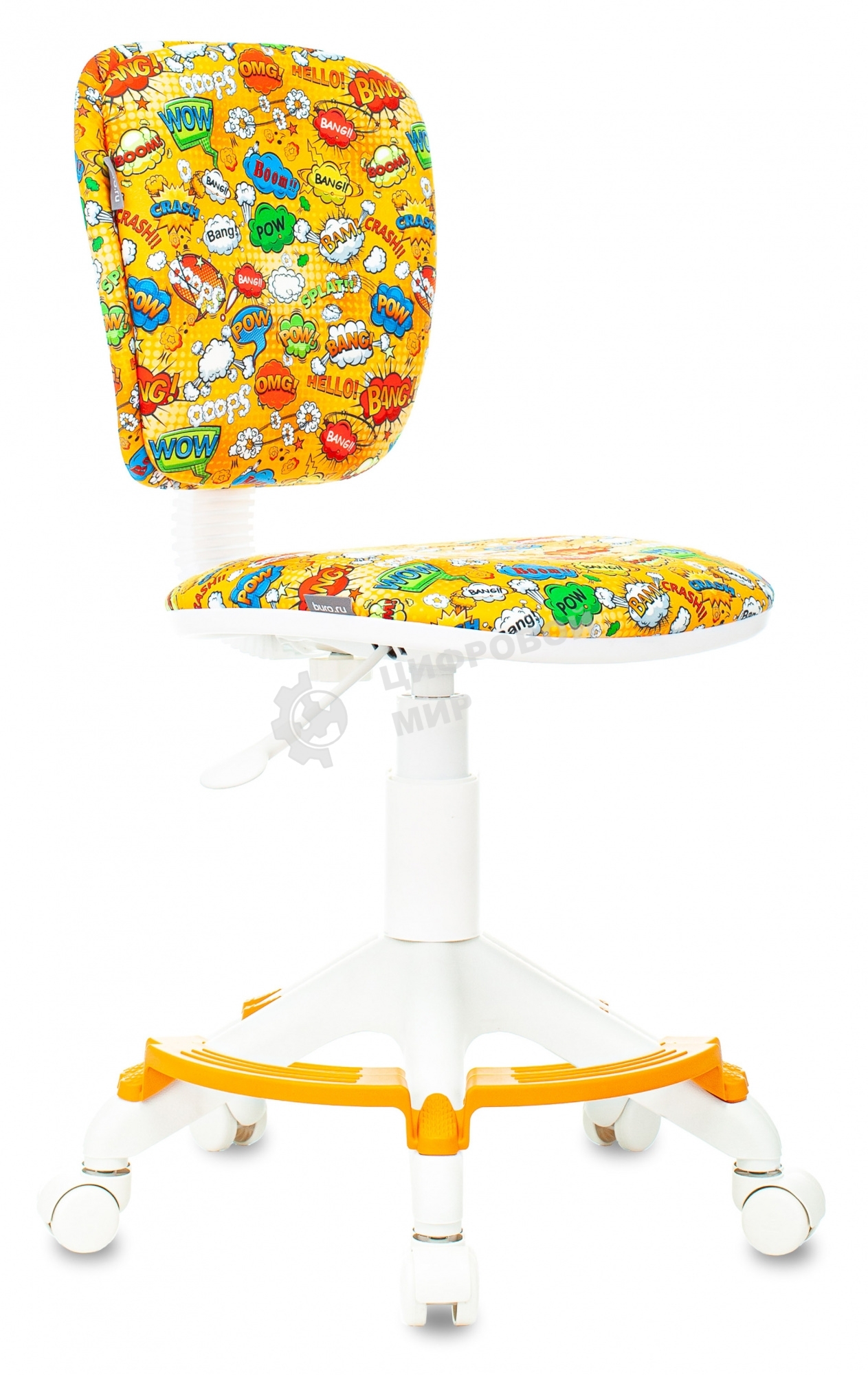 Кресло Бюрократ CH-W204/F оранжевый, ткань, 120 кг, подставка для ног