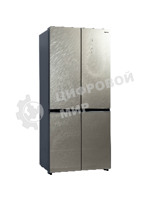 Холодильник Бирюса CD 496 TGG текстурированное бежевое стекло трехкамерный 334/162л морозилка снизу, No Frost, Side by Side