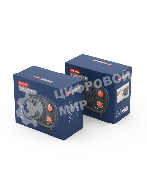 Тепловентилятор Rexant черный, 2000 Вт, 20 м2, термостат