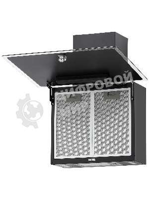 Вытяжка кухонная вертикальная Krona AURA 600 FRAME BLACK S черный с прозрачным кантом