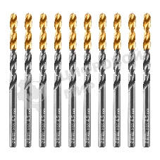 Сверло по металлу Denzel 4,5 мм, HSS-Tin, Golden Tip, 10 шт.