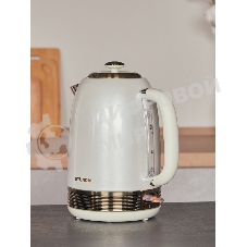 Чайник электрический Hyundai HYK-S4500 1.7 л, 2200 Вт, жемчужный/золотистый (корпус: нержавеющая сталь/пластик)