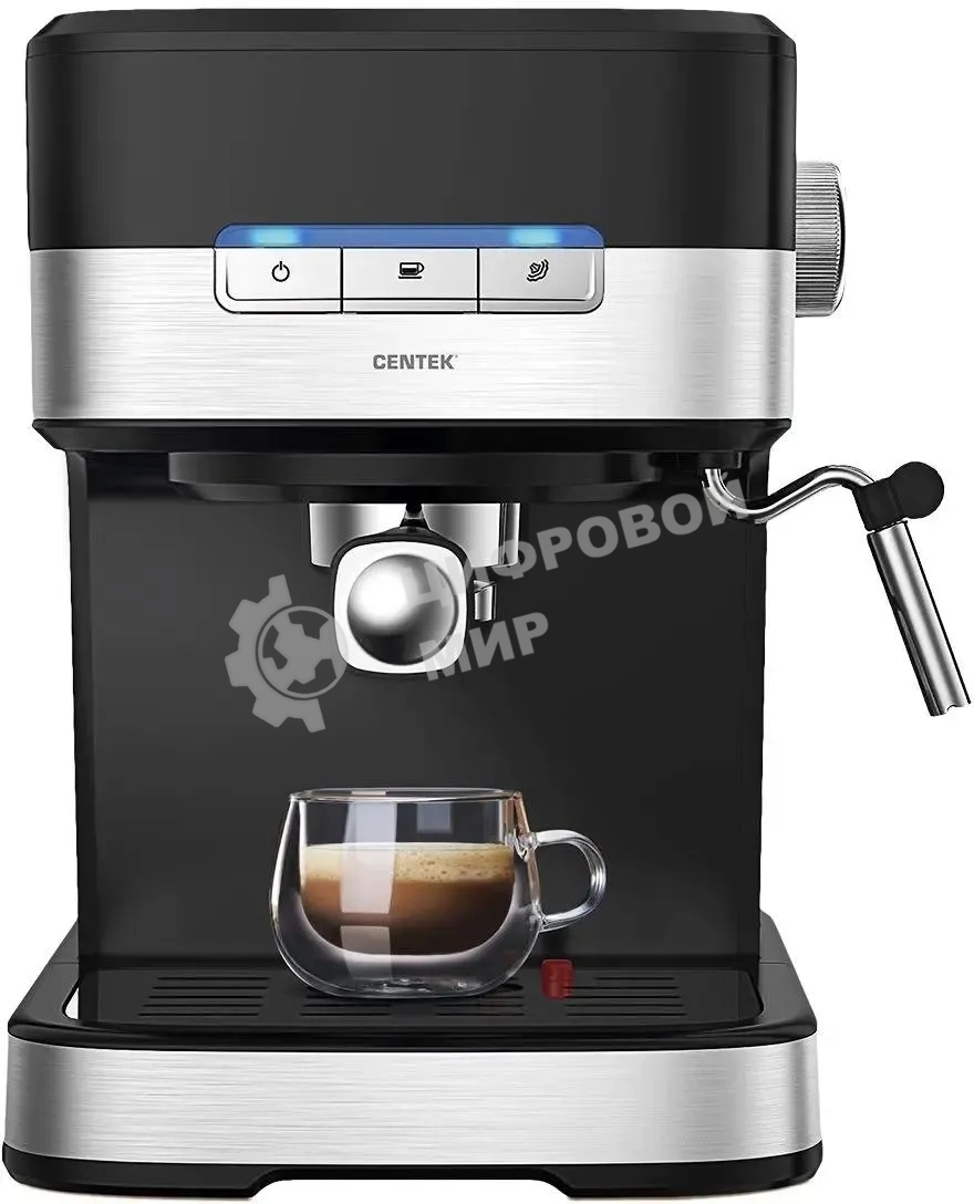 Кофеварка рожковая Centek CT-1171 черный, исп. кофе - молотый, 1.5 л, 1200 Вт, 20 бар
